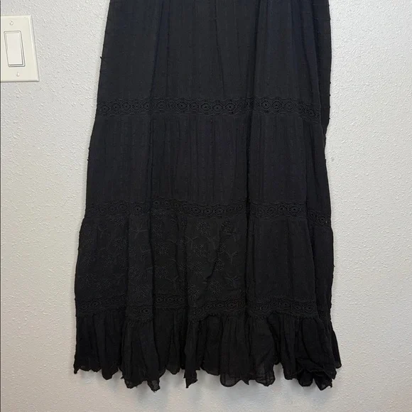 Sundance Greer Black Embroidered Swiss Dot Maxi Dress Size XXL - Picture 4 of 6